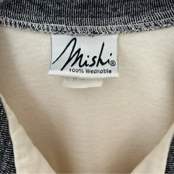 Minimalist French Girl Barn Jacket Coat Feminine Black Cream Size Small - Picture 11 of 11